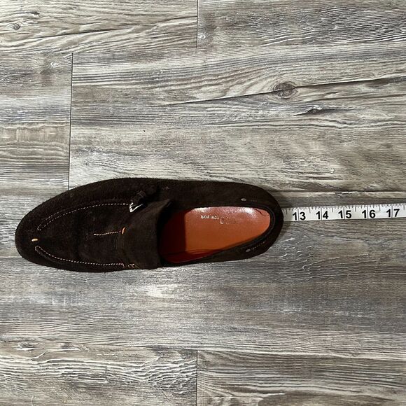 Magnanni Dark Brown Suede Monk Strap Loafers 9.5 - Picture 5 of 15